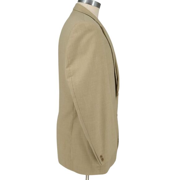 Alan Flusser Sport Coat Mens 46L Beige Jacket Lined Single Vent Two Button - Picture 6 of 16
